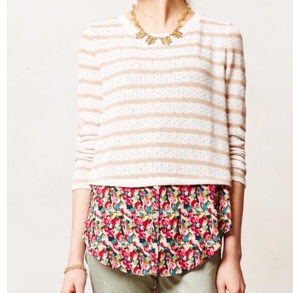 Anthropologie Tops - Anthropologie Postmark Double Layer Sweater Top M